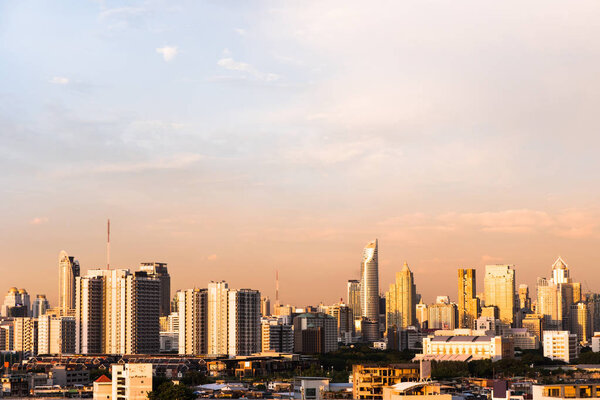 Modern building in business district at Bangkok city, Thailand.