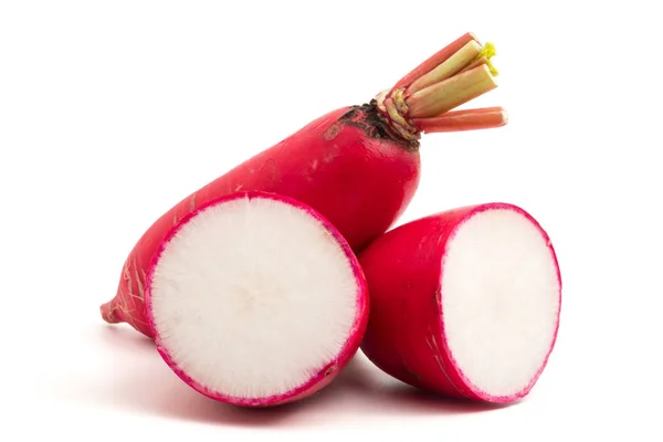 Fresh Pink Radishes on white background. — Stock Photo, Image