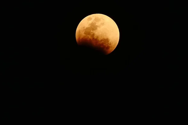 bloody red moon, total Lunar eclipse as seen from Bangkok, Thailand. January 31, 2018