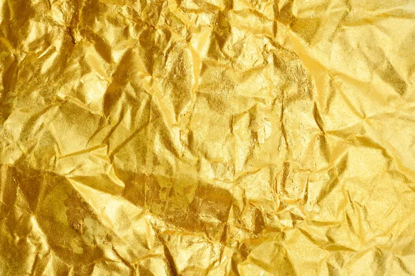 Fondo de textura abstracta de papel dorado arrugado — Foto de Stock