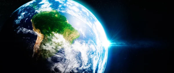 Fresh green rainorests in south america viewed from the space. — Stock Photo, Image