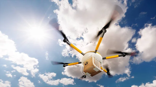 Concetto di consegna autonoma veloce dei droni . — Foto Stock