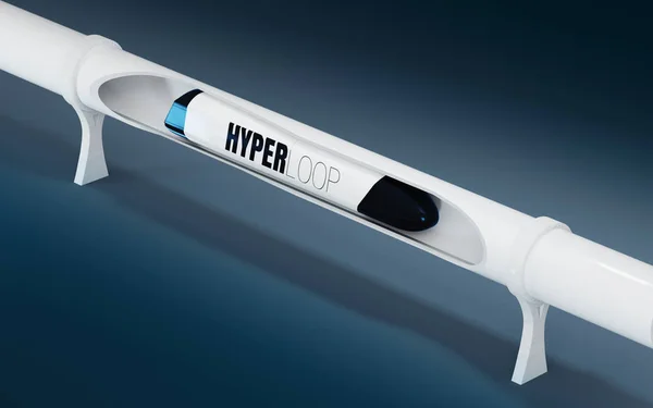 Hypertube koncepció a sötét háttér előtt. 3D-s illusztráció. — Stock Fotó