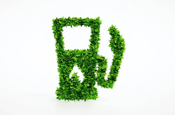 Biotreibstofftankstelle isoliert auf weiß. 3D-Illustration. — Stockfoto