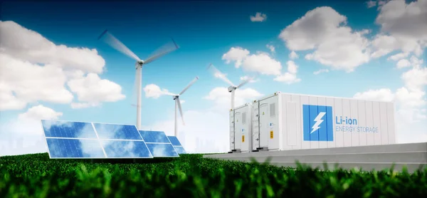 Enerji depolama sistemi kavramı.