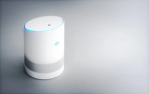 White home intelligent voice activated assistant. — Stok Foto