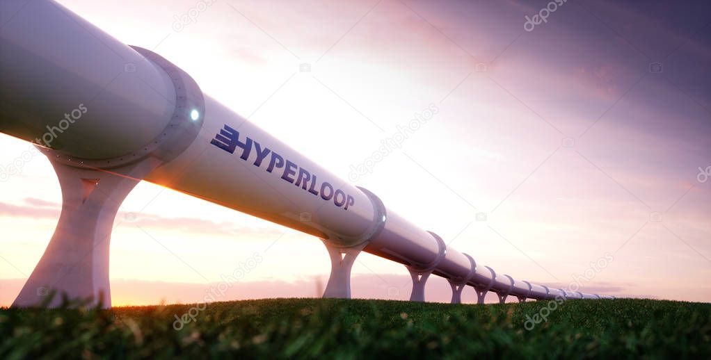 Hyperloop transportation concept. 