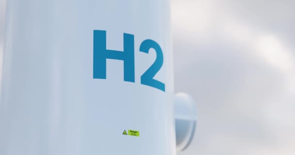 Hydrogen Storage Tank Concept Beautiful Morning Light Rendering Clip — Stockvideo