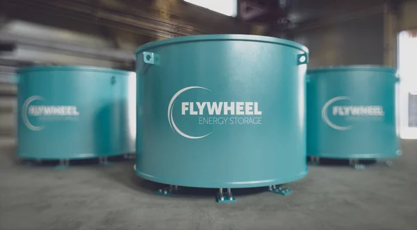 Flywheel Enerji Depolama Sistemi Fabrika Ortamında Oluşturma — Stok fotoğraf