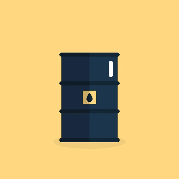 Olie vat platte pictogram illustratie — Stockvector