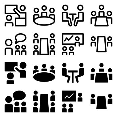 simge toplantı vektör çizim ayarla