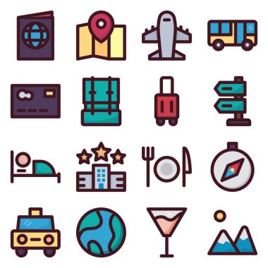 simge kümesi vektör çizim seyahat