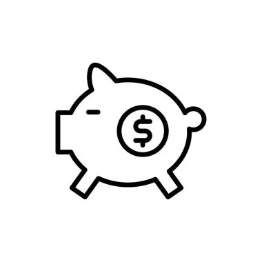 domuz kumbarası ikon vektör çizimi