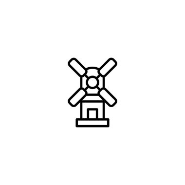 Yel değirmeni çiftlik ikonu vektör illüstrasyonu 