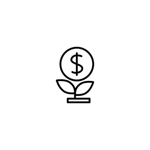Inversión, icono de crecimiento del dinero vector ilustración — Vector de stock