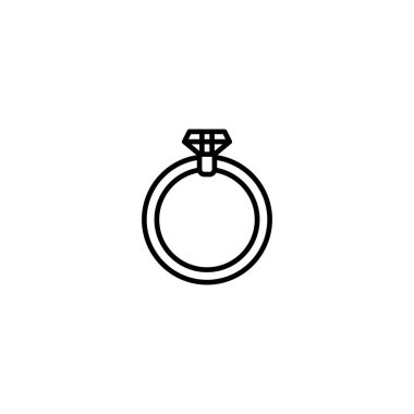 Elmas halka ikonu vektör illüstrasyonu