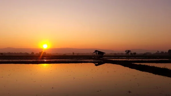 Přírodní Pohled Východ Slunce Ráno Chaing Rai Thajsku — Stock fotografie
