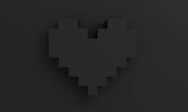 Render Illustration Pixel Heart Background — ストック写真