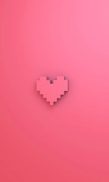 Återge Illustration Pixel Hjärta Bakgrund — Stockfoto
