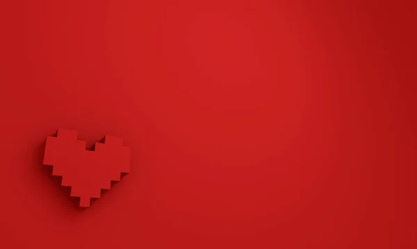 Render Illustration Pixel Heart Background — ストック写真