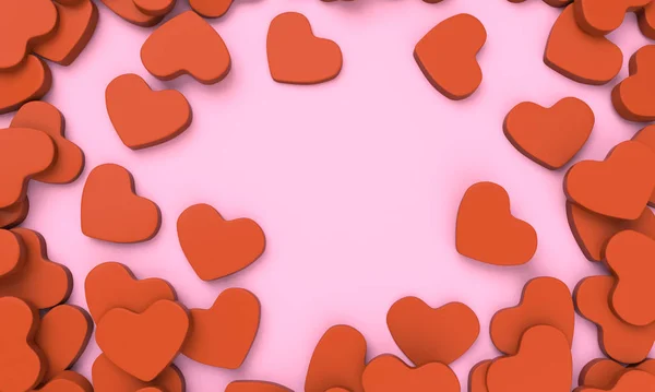 Render Illustration Heart Shape Minimal Background Wallpaper — 스톡 사진