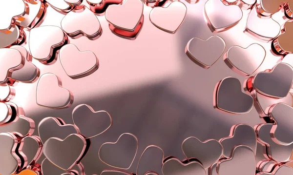 Render Illustration Heart Shape Minimal Background Wallpaper — ストック写真