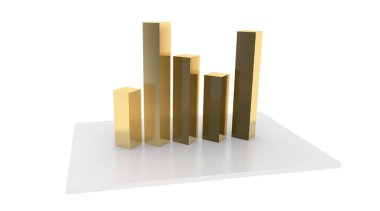 İş istatistiklerini gösteren grafik grafiklerinin 3d çizimi