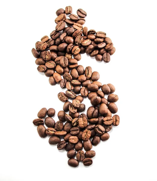 Isolated Roasted Arabica Coffee Beans — Stock Photo, Image