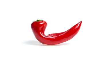 Curved red pepper on a white background. clipart