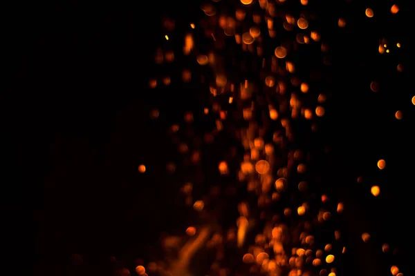 Siyah Arka Planda Yangın Turuncu Alev Gece Yangını — Stok fotoğraf