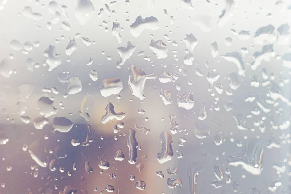 Esőcseppek Üvegre Homályos Háttér — Stock Fotó