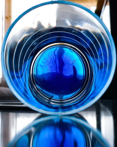 Den Vackra Abstrakta Blå Glas Bakgrund — Stockfoto