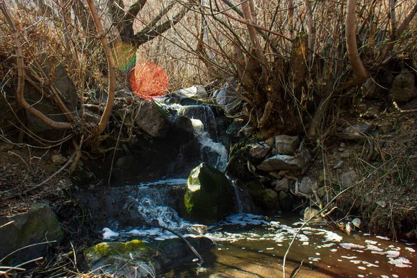 Красивий Водоспад Долині Скелях — стокове фото