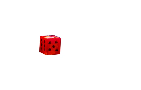 Red Dice White Background Red Dice Isolated White — Stock Photo, Image