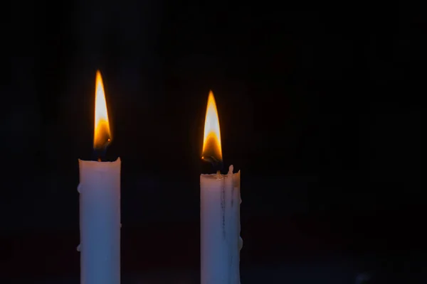 Свечи Темноте Горящие Свечи Церкви — стоковое фото