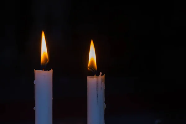 Kaarsen Het Donker Brandende Kaarsen Kerk — Stockfoto