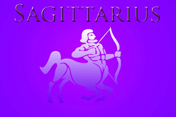 Zodiákus Jele Sagittarius Elvont Rózsaszín Háttér — Stock Fotó