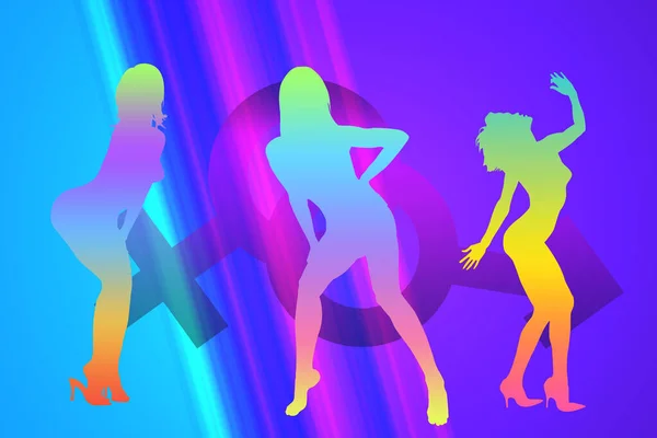 Illustration Dancing Girls Dancing Illustration People Dancing Nightclub Silhouette Dancing — Stock Photo, Image