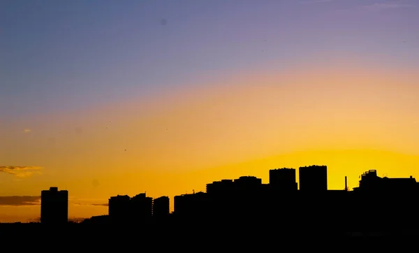 Zachód Słońca Nad Miastem Panorama Los Angeles Zachodzie Słońca — Zdjęcie stockowe