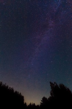 Samanyolu. Yıldız ile bir güzel Ağustos yaz gece gökyüzü. S