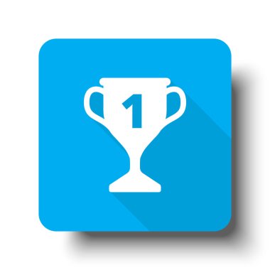 Mavi web düğme simgesine beyaz kupa