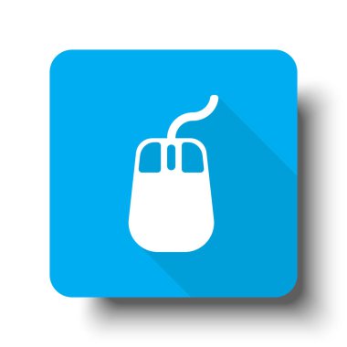 Beyaz fare simgesi mavi web düğmesini