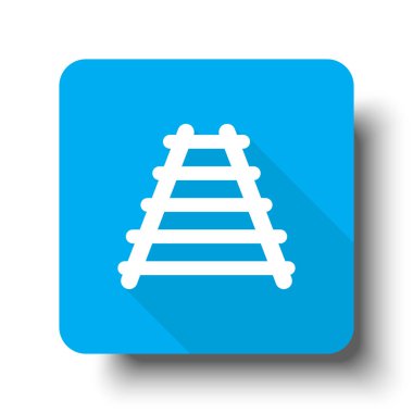 Mavi web düğme simgesine beyaz demiryolu