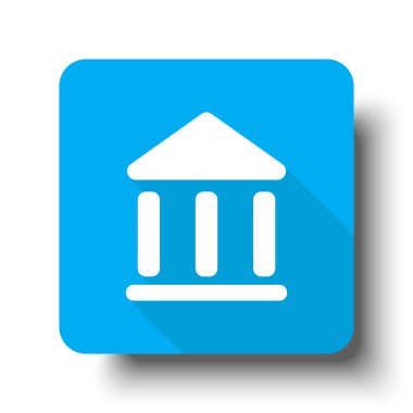 Mavi web düğme simgesine beyaz Müzesi