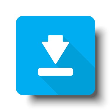 Beyaz Download simgesi mavi web düğmesini
