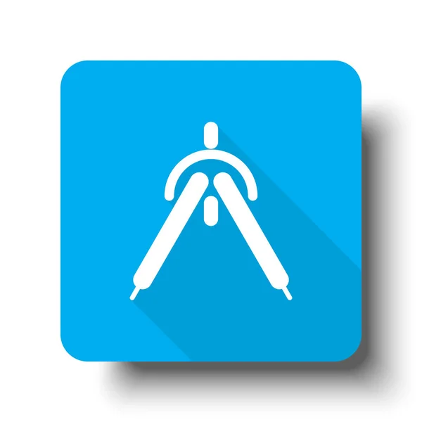 Icône compas dessin blanc sur bouton web bleu — Image vectorielle
