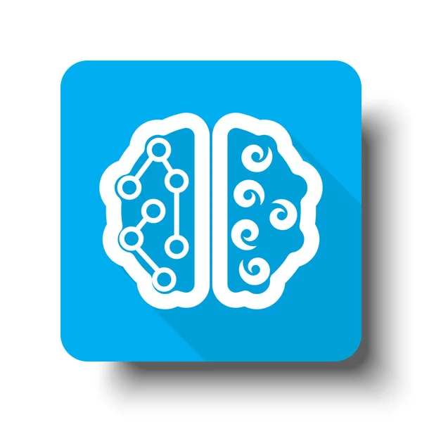 Εγκεφάλου λευκό εικονίδιο στο κουμπί μπλε web — Διανυσματικό Αρχείο