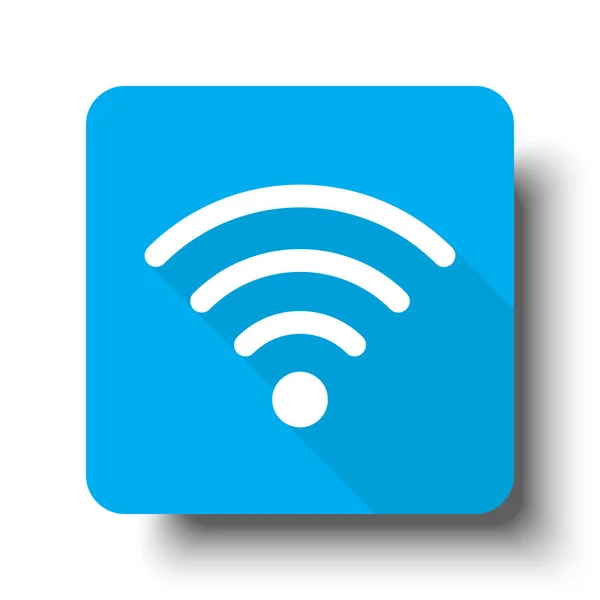 Vit trådlös ikon på blå web-knappen — Stock vektor