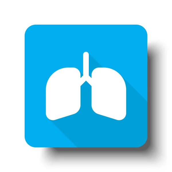 Vita lungor ikonen på blå web-knappen — Stock vektor
