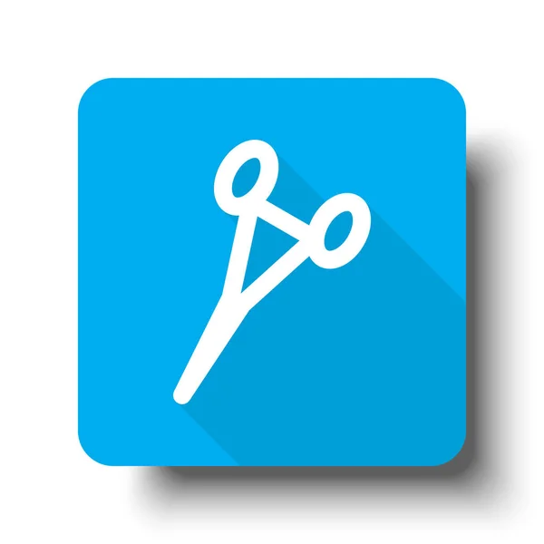 Pinces chirurgicales blanches icône sur le bouton web bleu — Image vectorielle